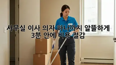 사무실 이사, 의자 하나까지 알뜰하게! (3분 안에 비용 절감!)
